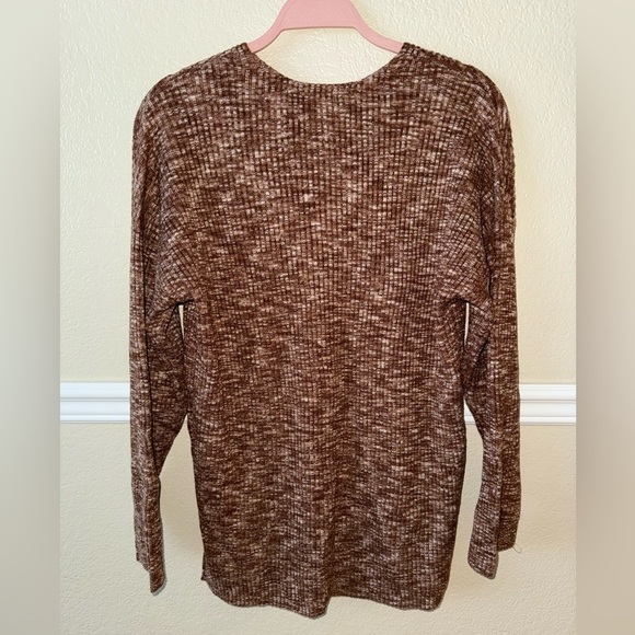 NEW w/ Tags Abercrombie & Fitch Brown Long Sleeve Ribbed Shirt Small Oversized - Picture 4 of 9
